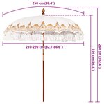 vidaXL Parasol balinais Crème 215 x 215 x 260 cm