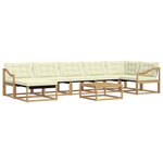 vidaXL Ensemble de canapés d'extérieur 8 pc Blanc et crème