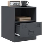 vidaXL Table de chevet anthracite 34 5x39x44 cm acier