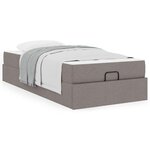 vidaXL Cadre de lit avec matelas Taupe 100 x 200 cm tissu