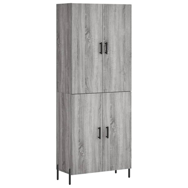 vidaXL Buffet haut Sonoma gris 69 5x34x180 cm Bois d'ingénierie