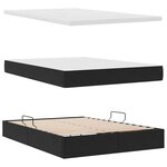 vidaXL Lit de rangement LED avec matelas Noir 140 x 200 cm Velours