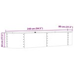 vidaXL Jardinière surélevée Vert 240 x 80 x 44 cm Acier
