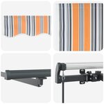 vidaXL Auvent Rétractable Multicolore 500 × 300 cm Tissu et Métal