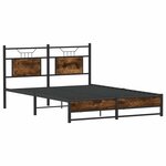 vidaXL Cadre de lit sans matelas chêne fumé 140x200 cm bois ingénierie