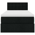 vidaXL Lit ottoman avec matelas noir 90x200 cm tissu