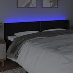 vidaXL Tête de lit à LED Noir 163x16x78/88 cm Tissu
