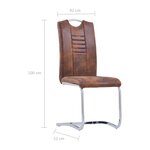 vidaXL Ensemble de salle à manger 5 Pièces Similicuir daim Marron