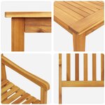 Ensemble de jardin 5 pièces en bois massif d'acacia