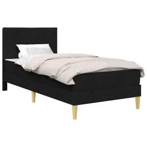 vidaXL Cadre de lit Noir 90 x 190 cm Polyester