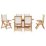 vidaXL Ensemble de salle à manger de jardin 7 pièces blanc crème en bois d'acacia