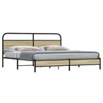 vidaXL Cadre de lit en métal sans matelas chêne sonoma 193x203 cm