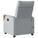 vidaXL Fauteuil de massage inclinable électrique gris clair tissu