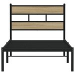 vidaXL Cadre de lit en métal sans matelas chêne sonoma 90x190 cm