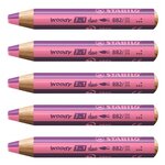 Crayon multi-talents woody 3 in 1 duo - rose-lilas x 5 STABILO