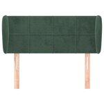 vidaXL Tête de lit avec oreilles Vert foncé 83x23x78/88 cm Velours