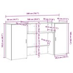 vidaXL Bureau réception chêne sonoma 200x50x103 5 cm bois d'ingénierie