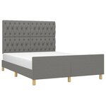 vidaXL Cadre de lit sans matelas gris foncé 140x200 cm tissu