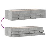 vidaXL Lit de jour avec tiroirs sans matelas gris béton 90x200 cm