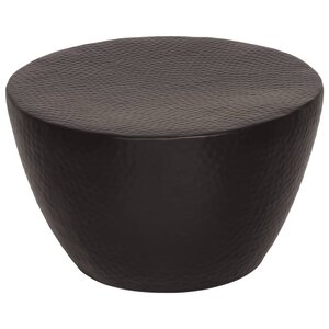 vidaXL Table basse martelée en aluminium Ø 50x30 cm noir
