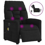 vidaXL Fauteuil inclinable de massage électrique noir tissu microfibre