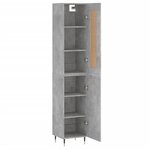 vidaXL Buffet haut Gris béton 34 5x34x180 cm Bois d'ingénierie