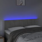 vidaXL Tête de lit à LED Gris clair 144x5x78/88 cm Velours