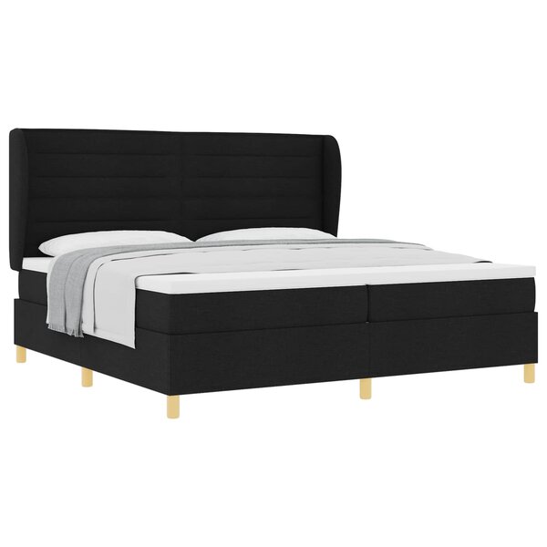 vidaXL Lit à ressorts avec matelas gris foncé 90x190 cm Noir tissu