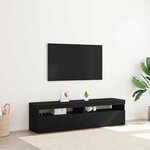 vidaXL Meubles TV avec éclairage LED 2 Pièces Chêne Noir 75x35x40 cm Bois d'ingénierie