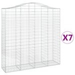 vidaXL Paniers à gabions arqués 7 Pièces 200x50x200/220 cm Fer galvanisé