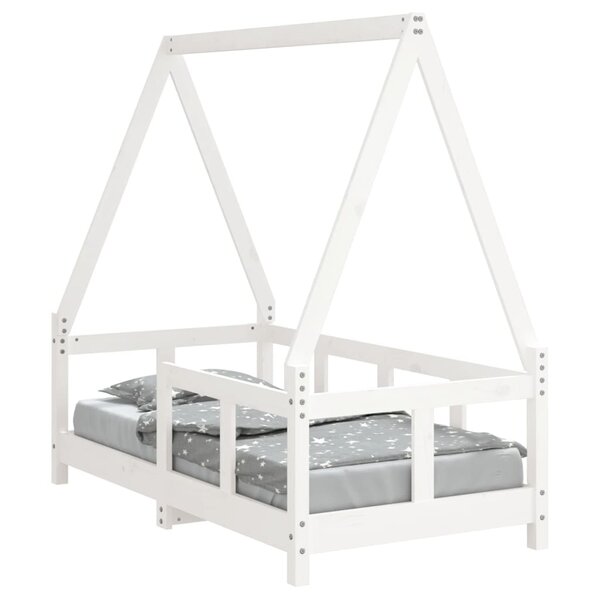 vidaXL Cadre de lit pour enfant blanc 70x140 cm bois de pin massif
