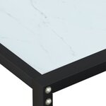 vidaXL Table console Marbre blanc 200x35x75 5 cm Verre trempé