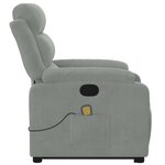 vidaXL Fauteuil de massage inclinable Gris clair Velours