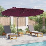 vidaXL Parasol cantilever de jardin Rouge bordeaux 372 x 198 x 243 cm