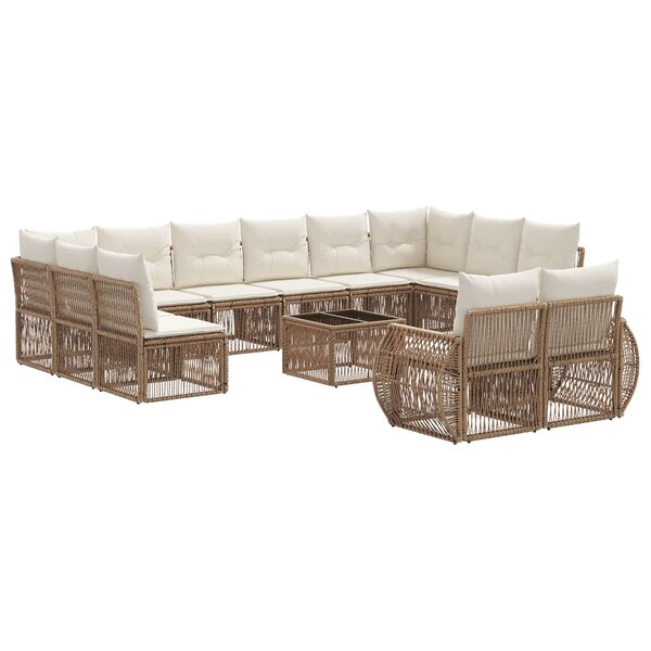 vidaXL Ensemble de canapé de jardin 13 Pièces Beige et blanc crème