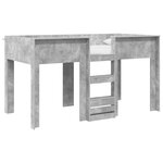 vidaXL Lit Superposé pour Enfants avec stockage Gris béton 80 x 200 cm
