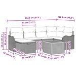 vidaXL Ensemble de canapé de jardin avec coussin 7 Pièces Gris polyrotin