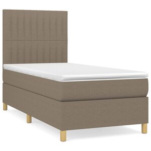 vidaXL Sommier à lattes de lit avec matelas Taupe 90x190 cm Tissu