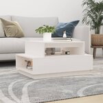 vidaXL Table basse Blanc 80x55x40 5 cm Bois massif de pin