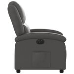 vidaXL Fauteuil inclinable électrique gris cuir véritable