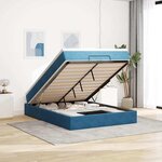 vidaXL Cadre de lit ottoman avec matelas bleu foncé 140x190 cm velours