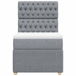 vidaXL Sommier à lattes de lit avec matelas Gris clair 90x200 cm Tissu
