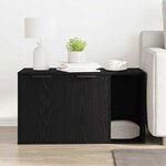 vidaXL Bac à litière pour chat Chêne noir 80 x 50 x 45 cm Bois d'ingénierie