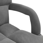 vidaXL Fauteuil de sol ajustable Gris foncé Velours