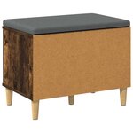 vidaXL Banc d'entrée avec coussin Chêne fumé 60 x 38 x 46 cm