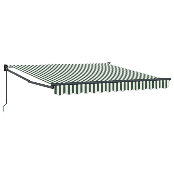 Store rétractable manuel vidaXL vert et blanc 300x250 cm