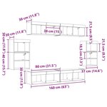 vidaXL Ensemble meuble TV 8 Pièces Bois ancien Bois d'ingénierie