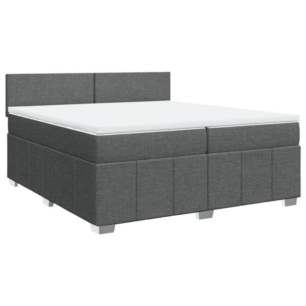 vidaXL Sommier à lattes de lit avec matelas Gris foncé 200x200cm Tissu