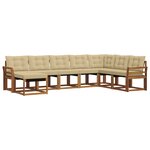 vidaXL Ensemble de canapés d'extérieur 8 pc Naturel et Beige