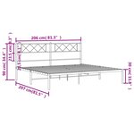vidaXL Cadre de lit métal avec tête de lit blanc 200x200 cm